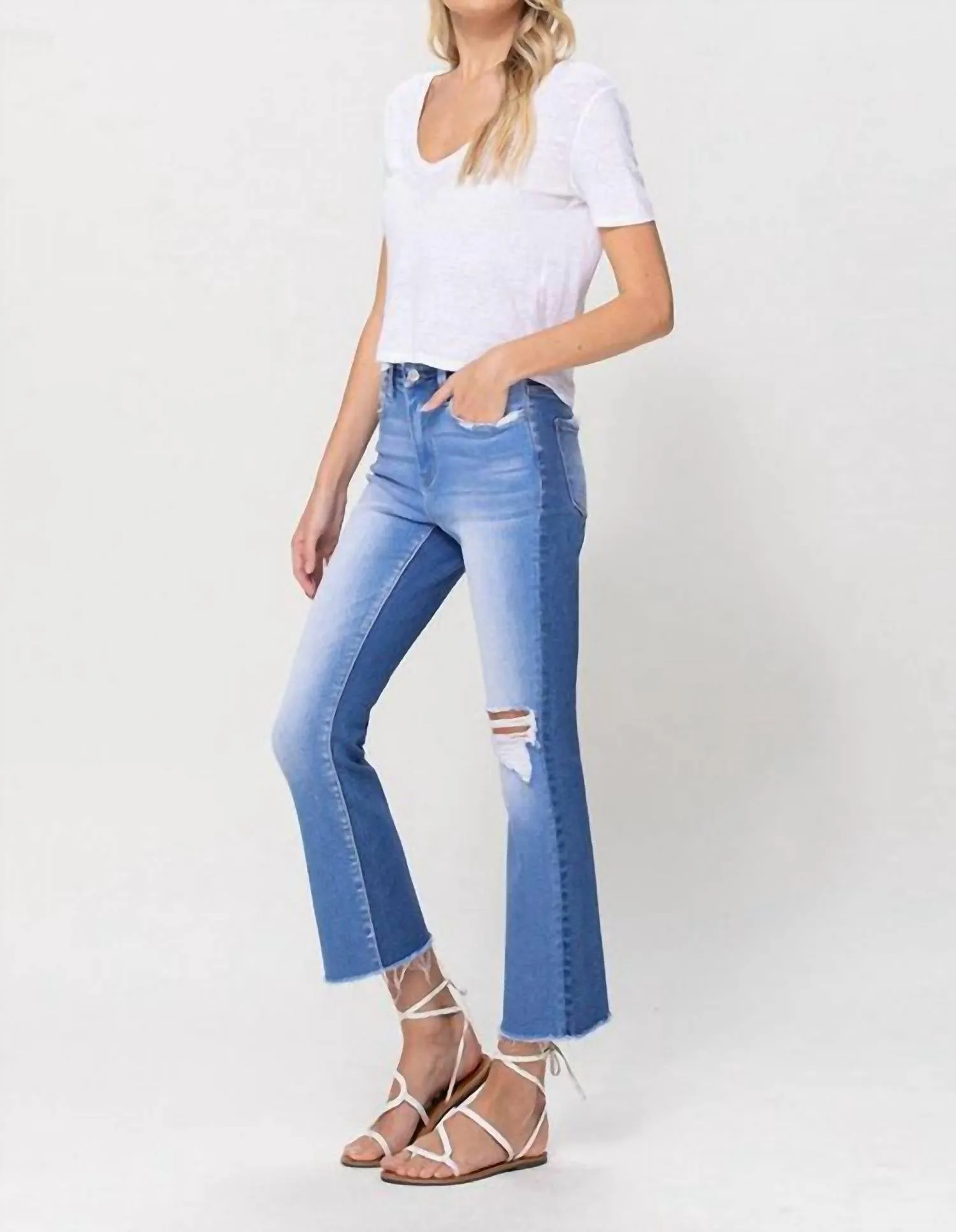Flying Monkey - Ollie High Rise Distressed Crop Flare