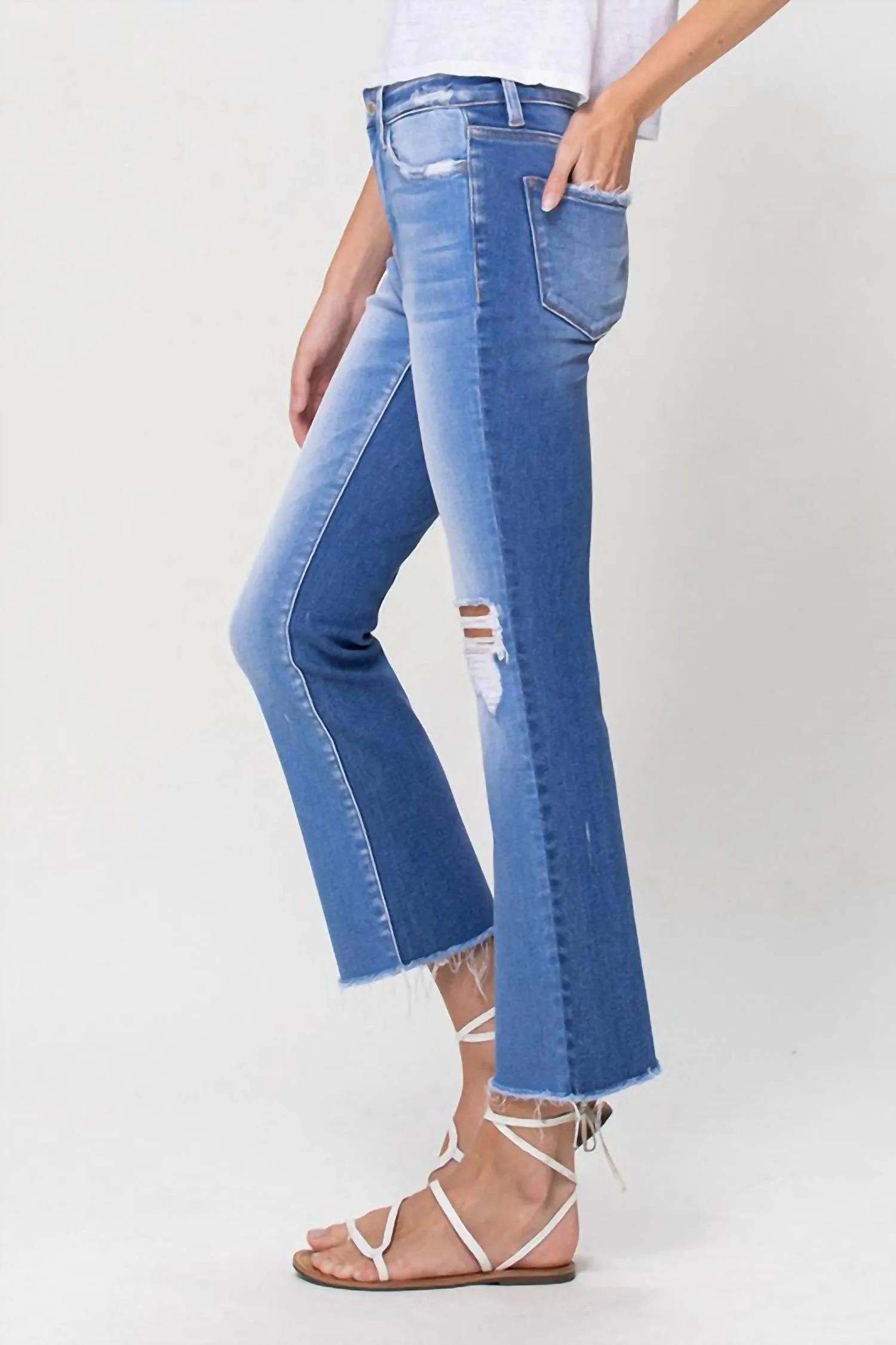 Flying Monkey - Ollie High Rise Distressed Crop Flare