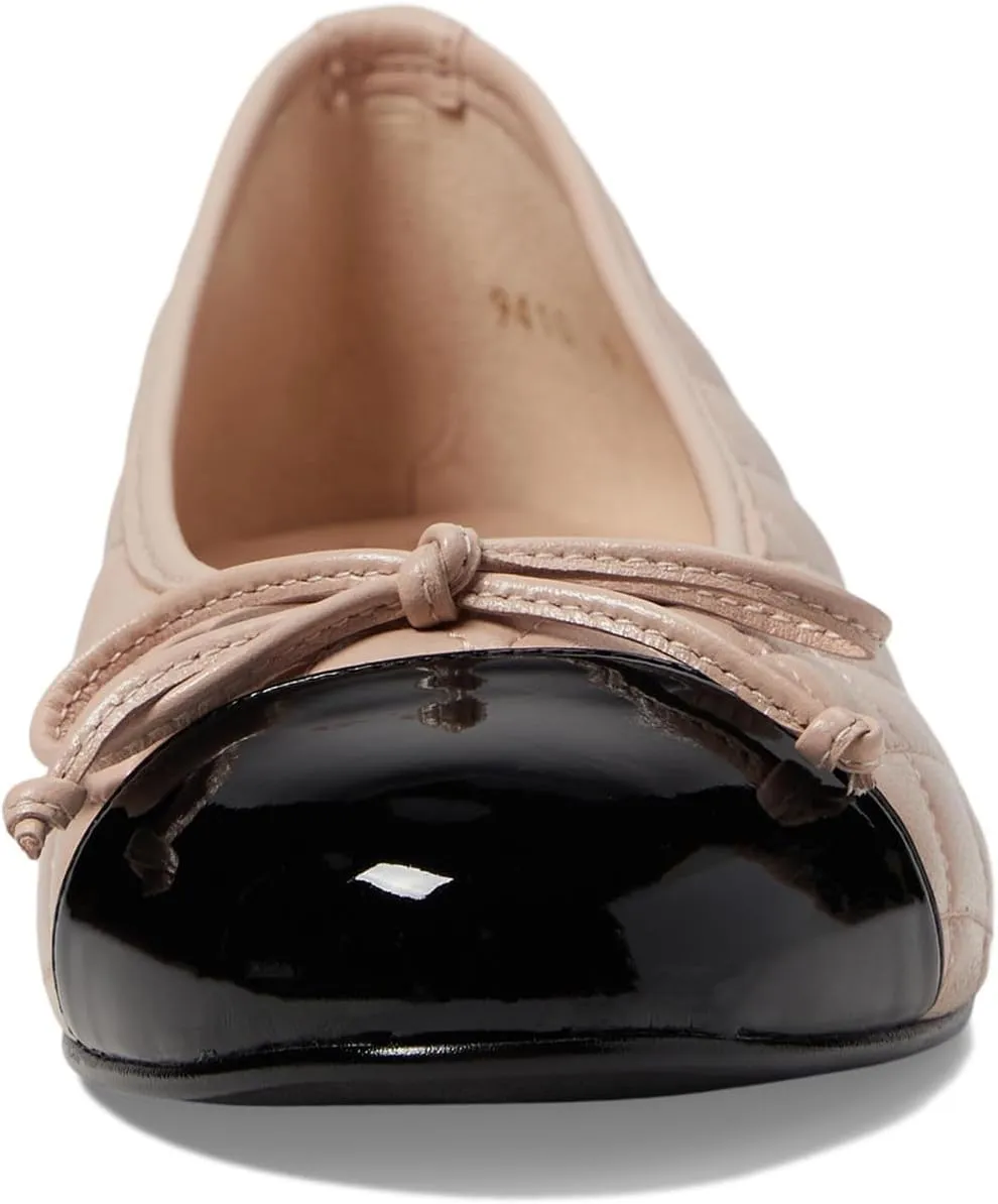 French Sole® Tamara Slip-on Shoes for Women – Leather Upper – Quilted Design – Bow-Tie Detailing