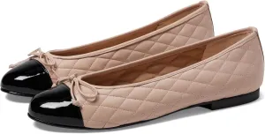 French Sole® Tamara Slip-on Shoes for Women – Leather Upper – Quilted Design – Bow-Tie Detailing
