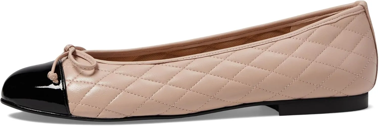 French Sole® Tamara Slip-on Shoes for Women – Leather Upper – Quilted Design – Bow-Tie Detailing