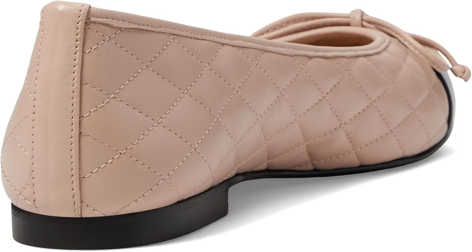 French Sole® Tamara Slip-on Shoes for Women – Leather Upper – Quilted Design – Bow-Tie Detailing