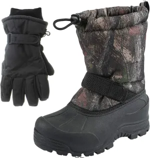 Frosty Kids Winter Snow Boots & Gloves Combo for Girls & Boys