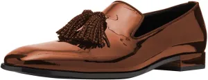 FSJ Men's Tassel Slip-on Loafers Square Toe Patent Leather & Velvet Formal Tuxedo Suit Flats Business Casual Dress Shoes Size 4-16 US