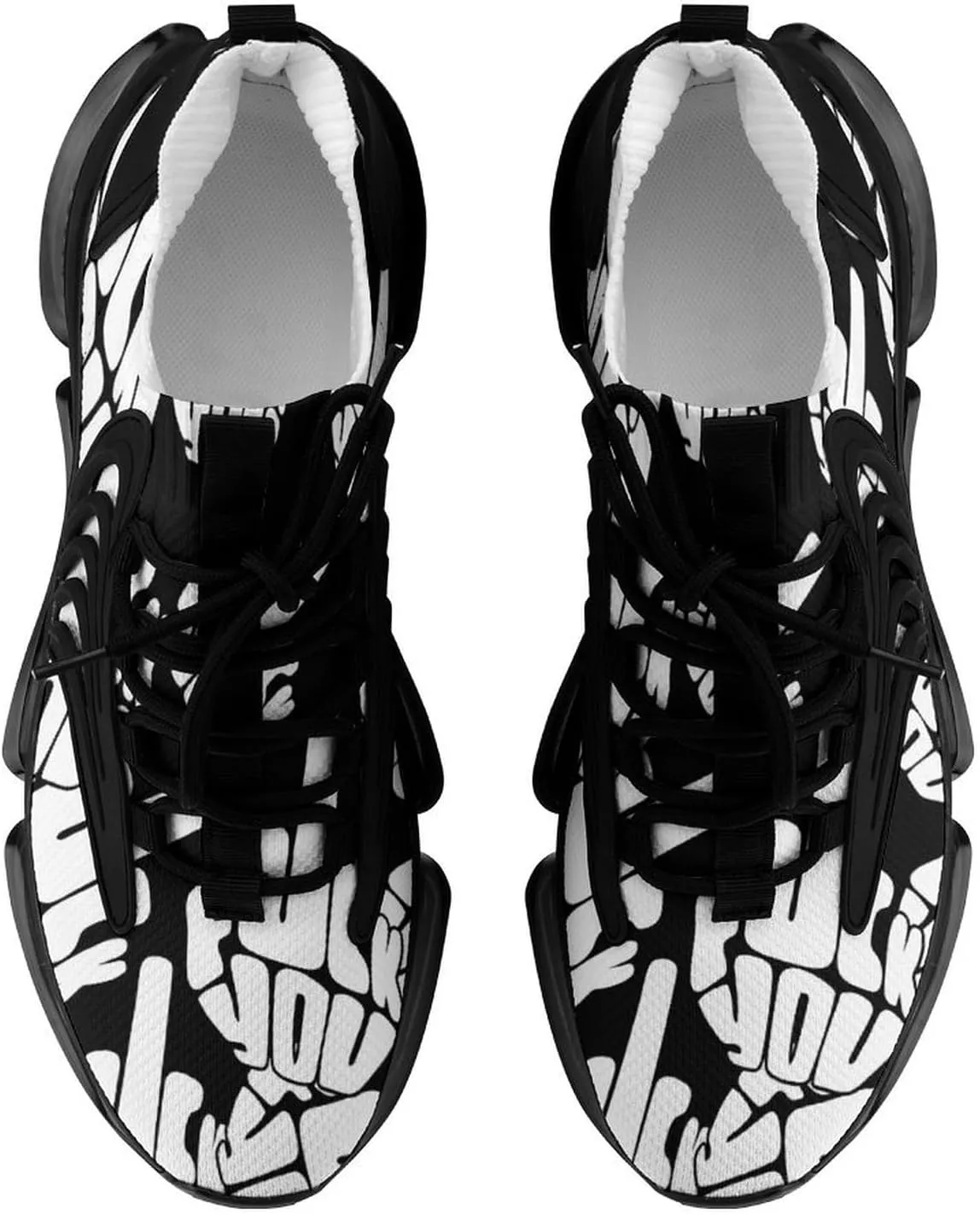 Fuck You Running Shoes for Men Low Top Athletic Training Shoe Sports Walking Shoes Non-Slip Gym Sneakers