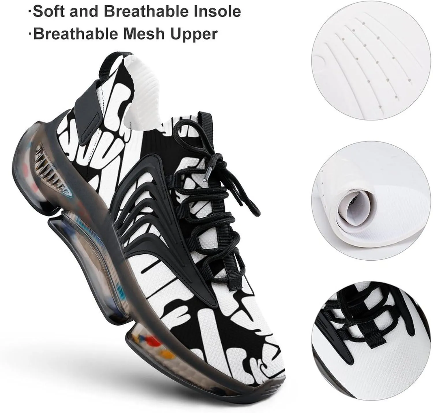 Fuck You Running Shoes for Men Low Top Athletic Training Shoe Sports Walking Shoes Non-Slip Gym Sneakers