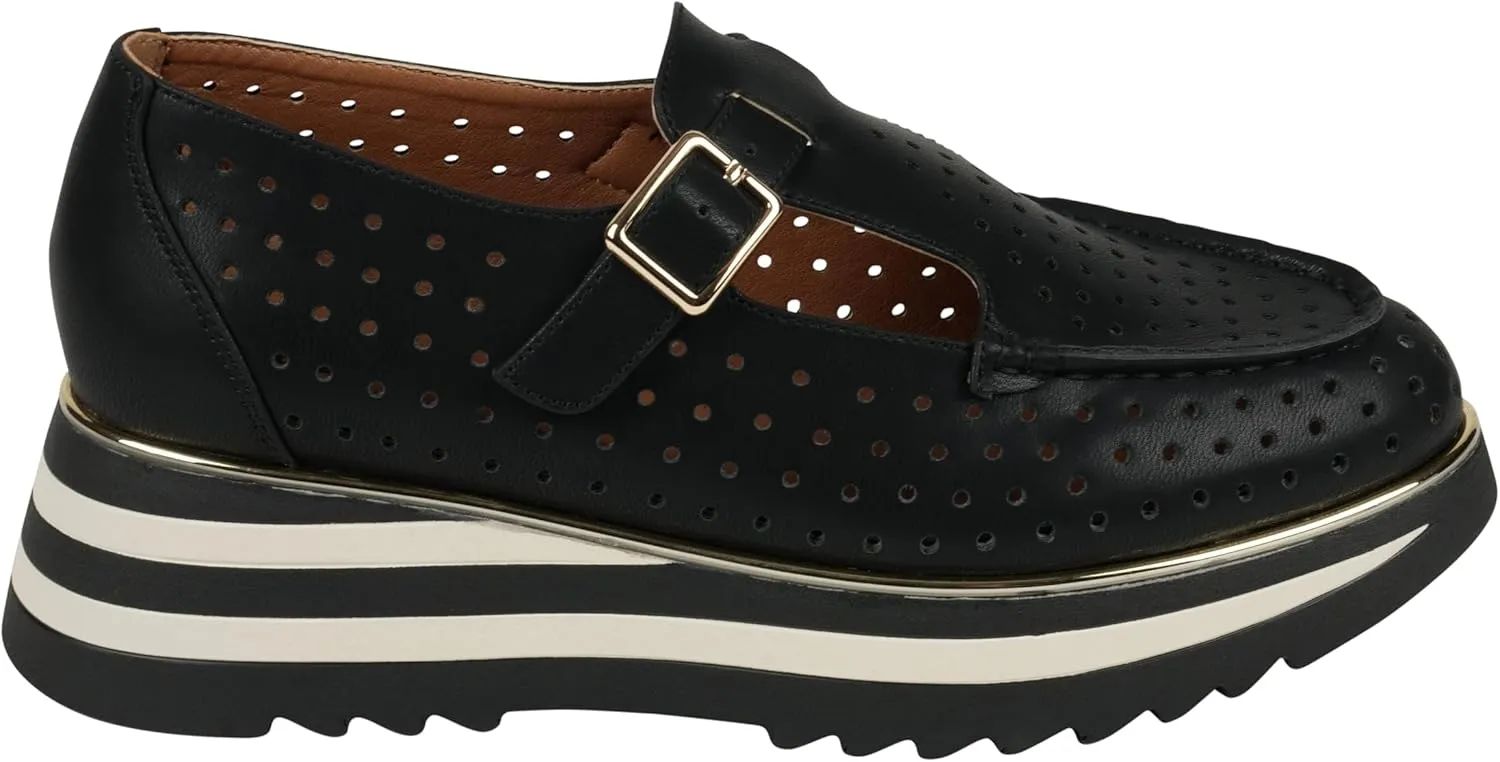 G.C. Shoes Women's Karmine Laser Cut Mary Jane Loafers