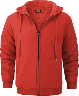 GEEK LIGHTING Hoodies for Men Heavyweight Fleece Sweatshirt - Full Zip Up Thick Sherpa Lined
