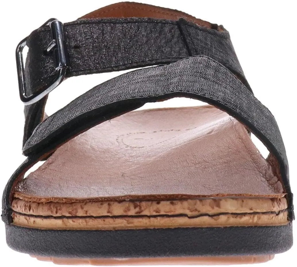 Georgia Women's Sandals - Premium Leather - Adjustable Velcro Strap - Contoured Footbed with Arch Support - Removable Footbed for Custom Orthotics