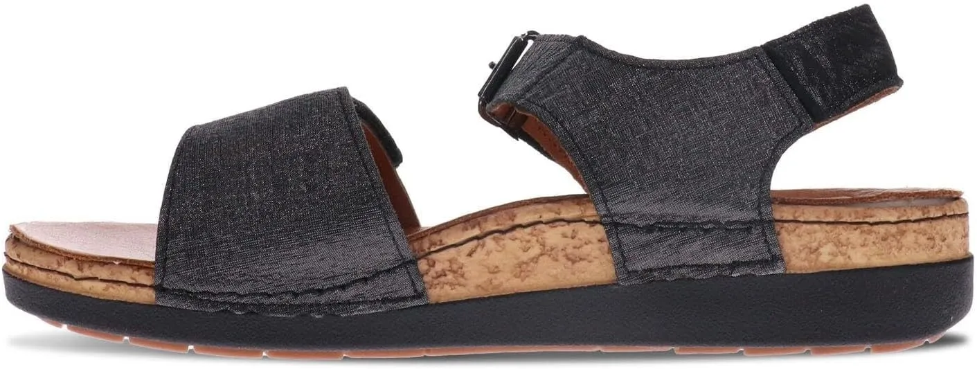 Georgia Women's Sandals - Premium Leather - Adjustable Velcro Strap - Contoured Footbed with Arch Support - Removable Footbed for Custom Orthotics