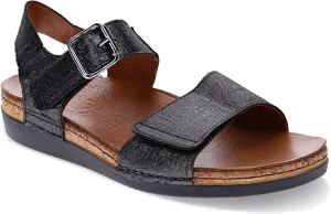 Georgia Women's Sandals - Premium Leather - Adjustable Velcro Strap - Contoured Footbed with Arch Support - Removable Footbed for Custom Orthotics