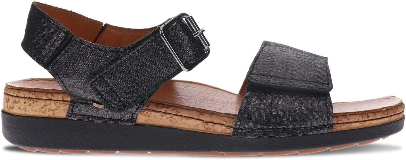 Georgia Women's Sandals - Premium Leather - Adjustable Velcro Strap - Contoured Footbed with Arch Support - Removable Footbed for Custom Orthotics