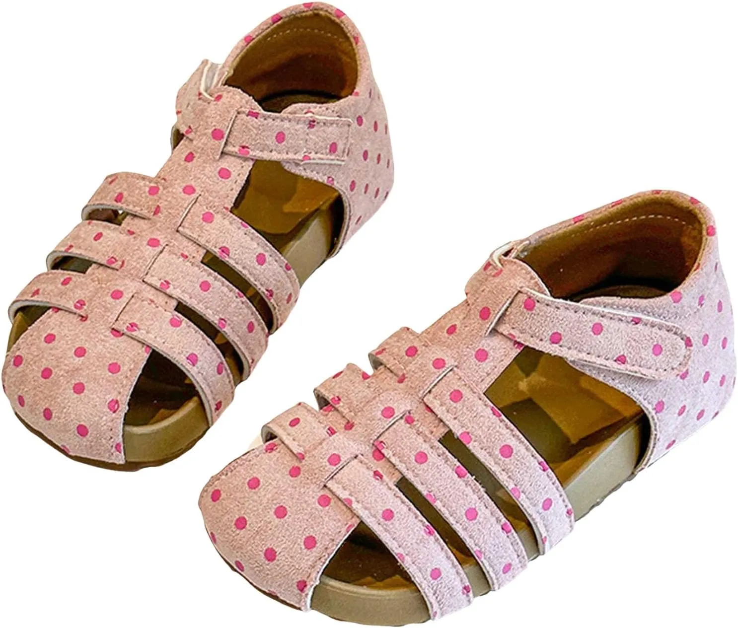 Girl Sandals Girls Polka Dot Sandals Children's Hollow Breathable Closed Toe Beach Shoes Girls Shoes