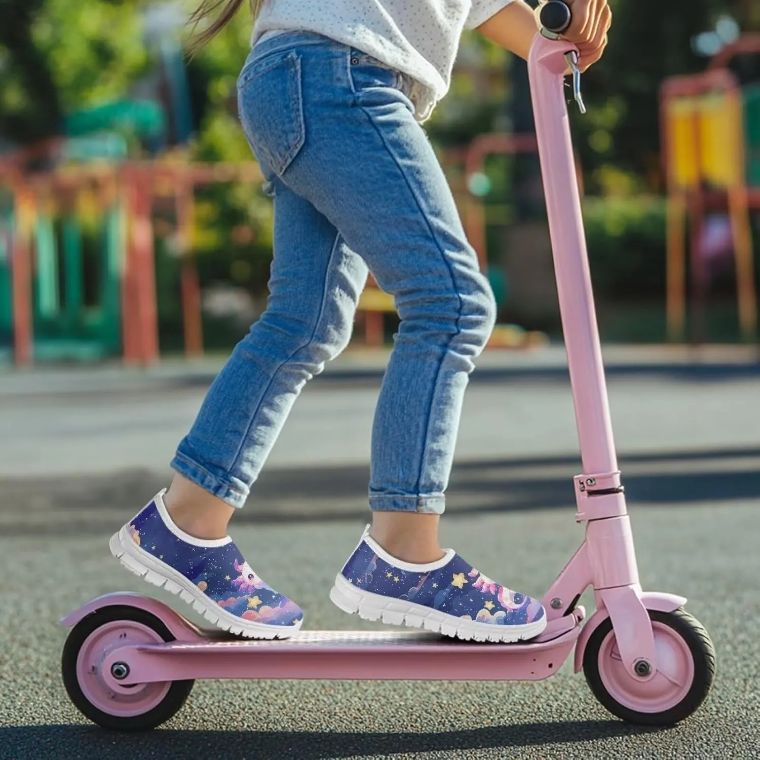 Girls Athletic Shoes Cute Kids Gym Running Slip On Shoes for Girls