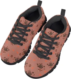 Girls Boys School Casual Sports Sneakers Anti-Skid Slip On Sneakers Stylish Lace-Up Hiking Shoes for Outdoor US Little Kid 11-13 Big Kid 1-5 Black Sole