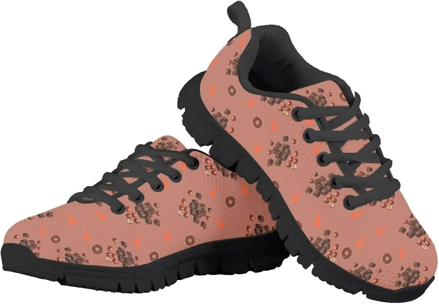 Girls Boys School Casual Sports Sneakers Anti-Skid Slip On Sneakers Stylish Lace-Up Hiking Shoes for Outdoor US Little Kid 11-13 Big Kid 1-5 Black Sole