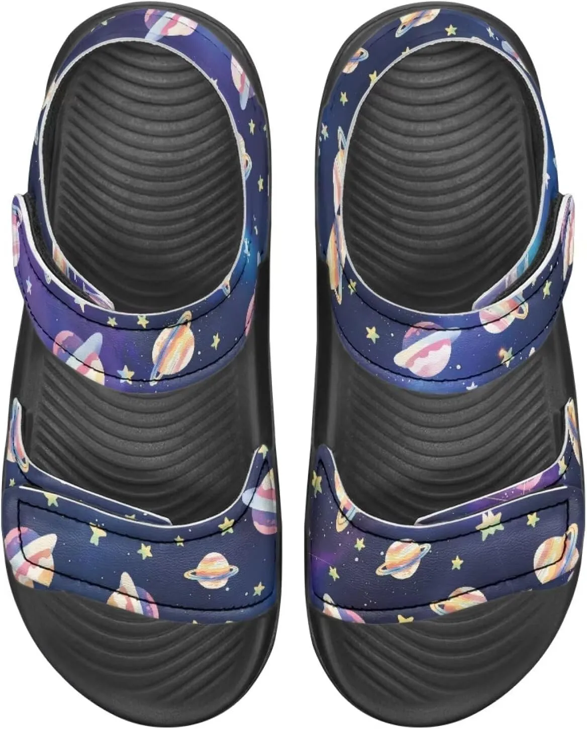Girls Glitter Double Buckle Sandals Kids Open Toe Slippers Adjustable Strap Athletic Water Shoes for Toddlers