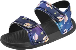 Girls Glitter Double Buckle Sandals Kids Open Toe Slippers Adjustable Strap Athletic Water Shoes for Toddlers