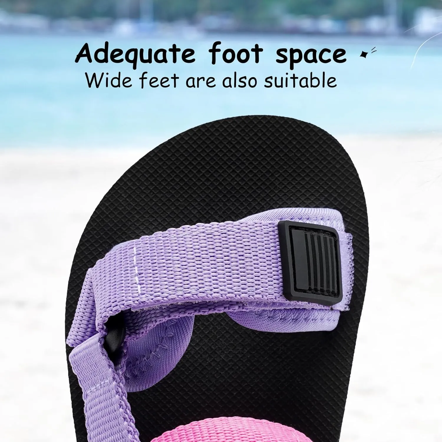 Girls Kids Summer Sandals Slides Open Toe Beach Adjustable Straps Athletic Outdoor Shoes