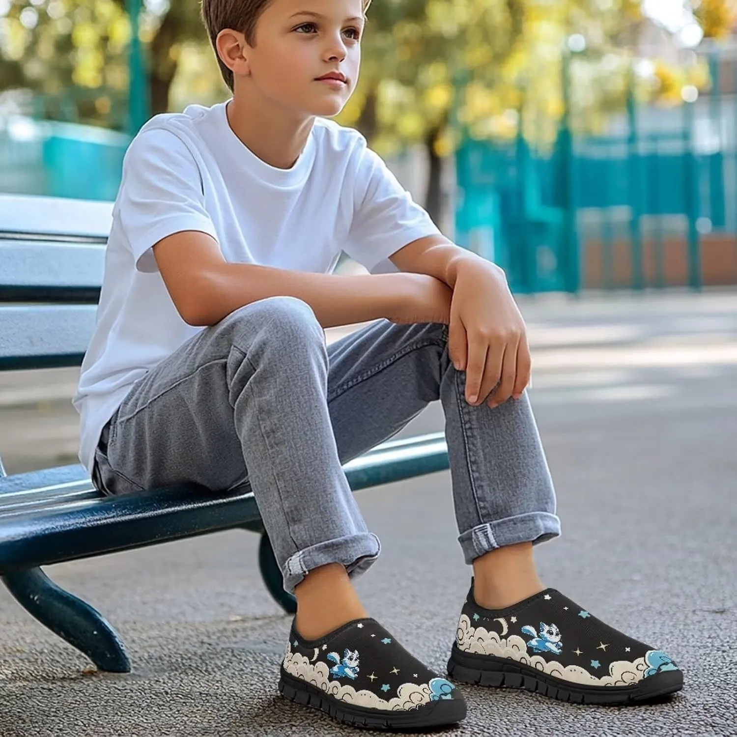 GOSTONG Kid Shoes Boys Girls Soft Slip On Casual Loafers Lightweight Walking Flat Shoes Non Slip Running Sneakers Size 11-15
