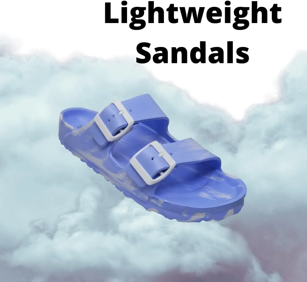 greenbox Women's Adjustable Slip-On EVA Double Buckle Slide Sandals - Lightweight and Comfortable Summer Footwear