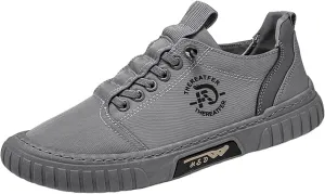 Grounded Footwear for Men Comfortable Flat Bottom Walking Shoes Lace Up Canvas Shoes Casual Dress Bass Men Loafer