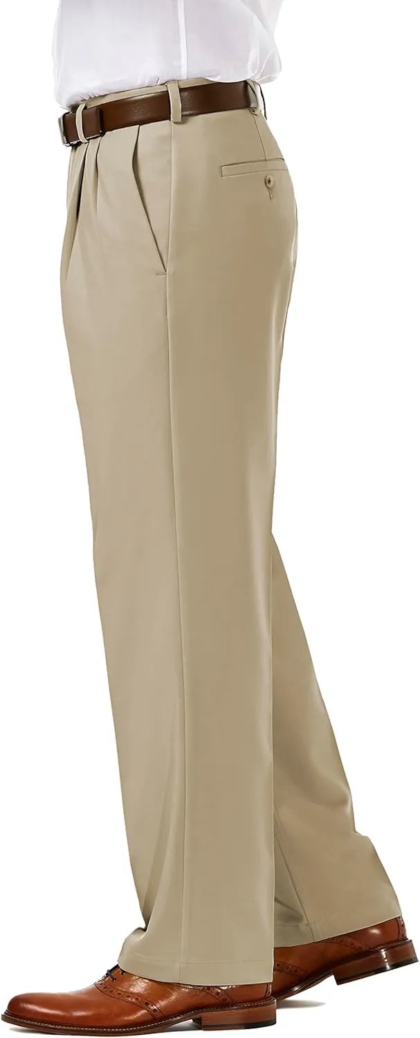 Haggar Men's Cool 18 Pro Classic Fit Pleat Front Dress Casual Stretch Golf Pant (Regular and Big & Tall Sizes)