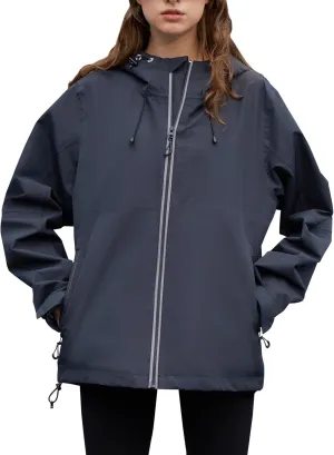 HALO RAIN Rain Jacket for Women Waterproof Lightweight Hooded Raincoat with Pocket Windbreaker Jacket for Mountain Hiking