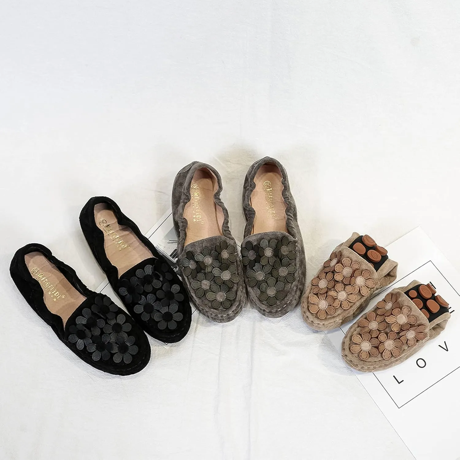 Hee grand Women's Slip On Loafers Soft Foldable Round Toe Ballet Flats
