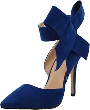 Heels Fashion Pointed Big Temperament Summer Bow Color Solid High Ladies Women's sandals Woman Summer Sandals