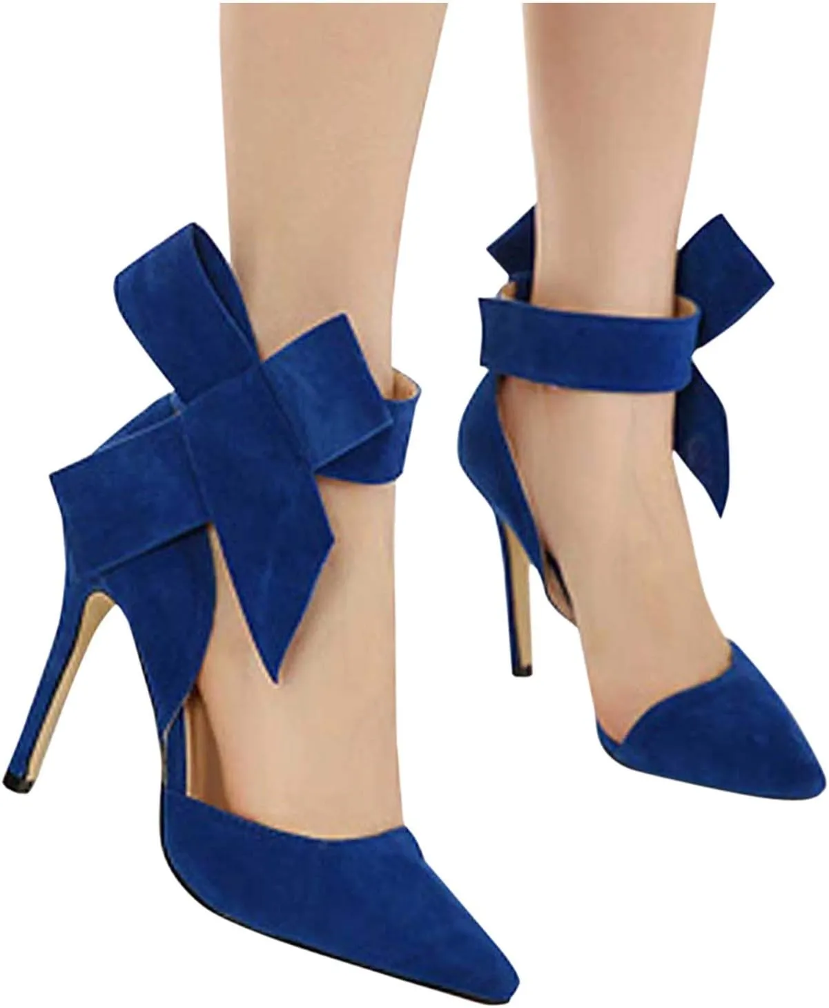 Heels Fashion Pointed Big Temperament Summer Bow Color Solid High Ladies Women's sandals Woman Summer Sandals
