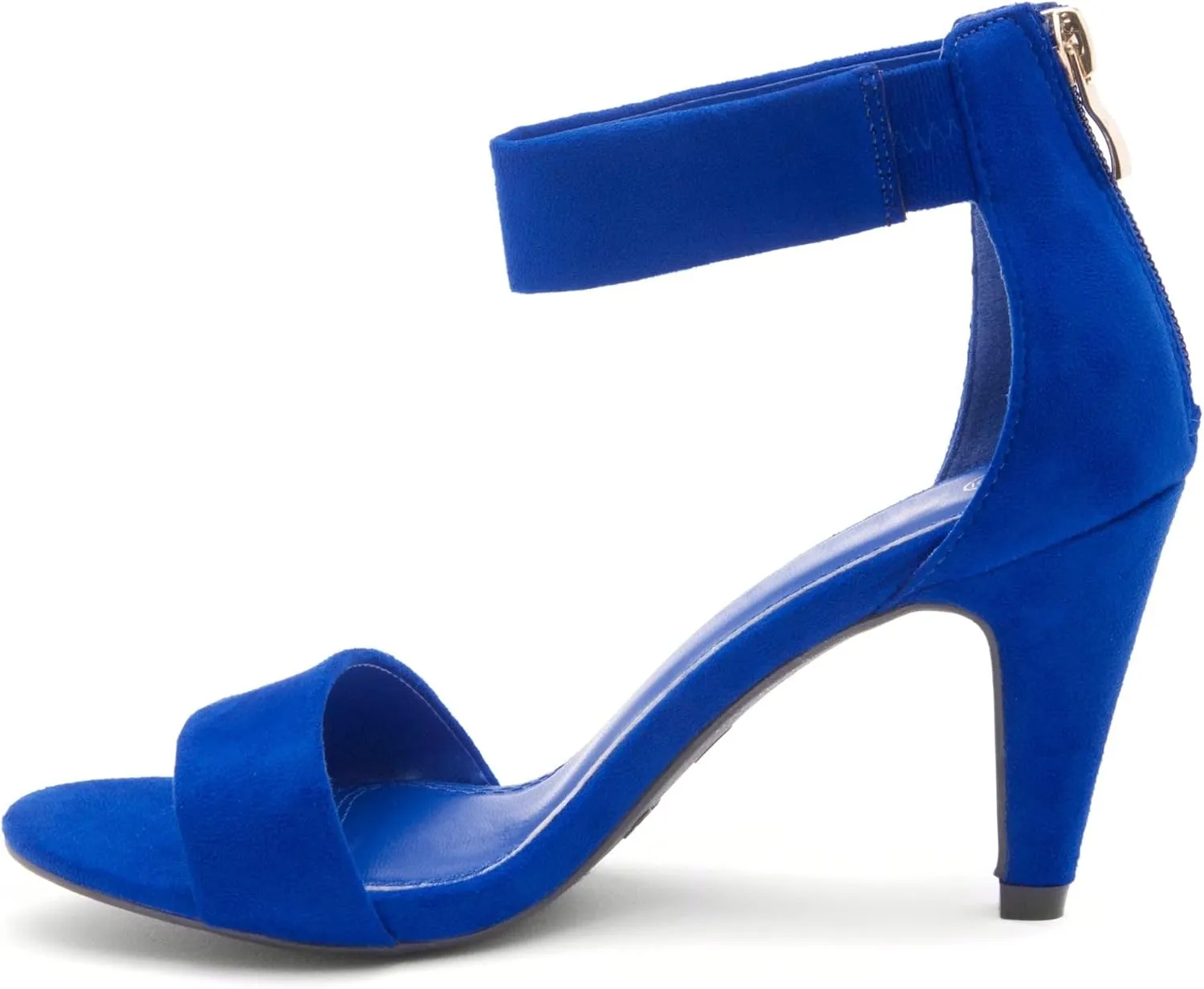 Herstyle RROSE Women's Chunky Low Heels Open Toe Ankle Strap Heeled Sandals with Back Zipper Dressy Pumps Shoes for Wedding Prom Party Office