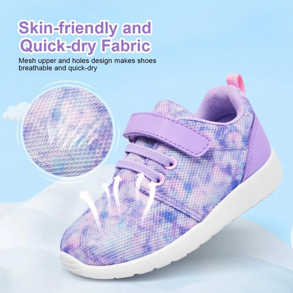 HIITAVE Toddler Tennis Shoes Girls Sneakers Walking Running Athletic Summer Shoes