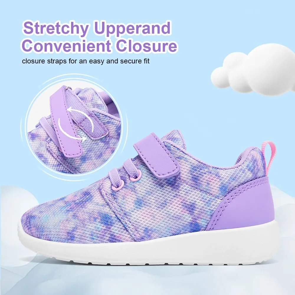 HIITAVE Toddler Tennis Shoes Girls Sneakers Walking Running Athletic Summer Shoes