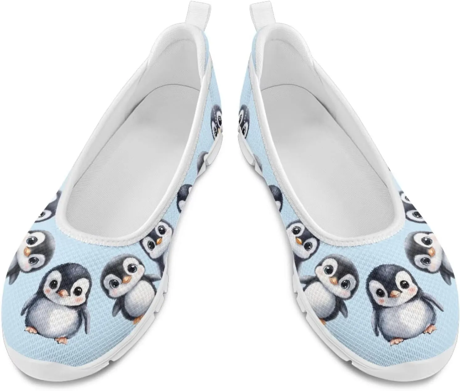 Howilath Cute Animal Print Women Mesh Flats Shoes Casual Slip on Shoes Breathable Loafers Walking Shoes