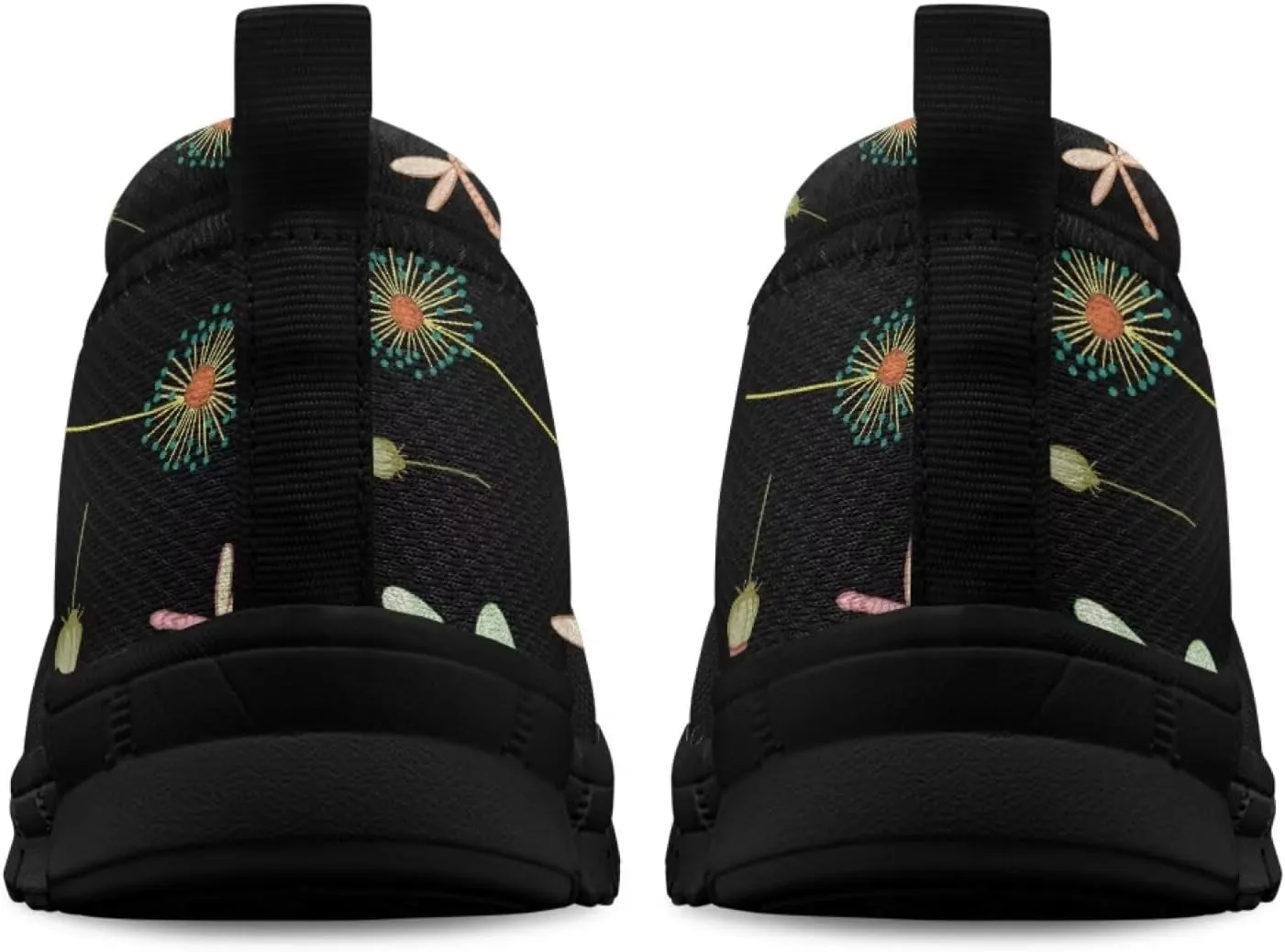 Howilath Dragonfly Print Slip on Shoes Women Casual Flat Shoes Running Shoes Walking Loafers with Anti-Slip Sole