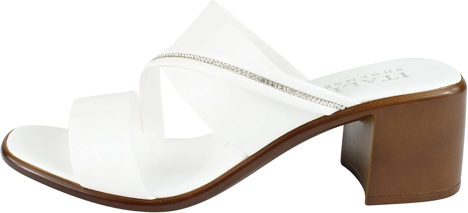 ITALIAN Shoemakers Coletty Dressy Comfortable Womens Low Block Heel Sandal Open Toe Supportive Arch Comfort