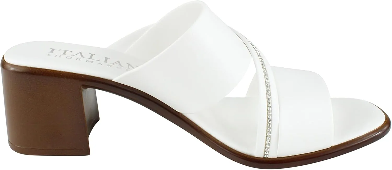 ITALIAN Shoemakers Coletty Dressy Comfortable Womens Low Block Heel Sandal Open Toe Supportive Arch Comfort