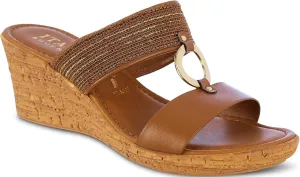 ITALIAN Shoemakers Womens Ligths Wedge Sandals 8 Brown