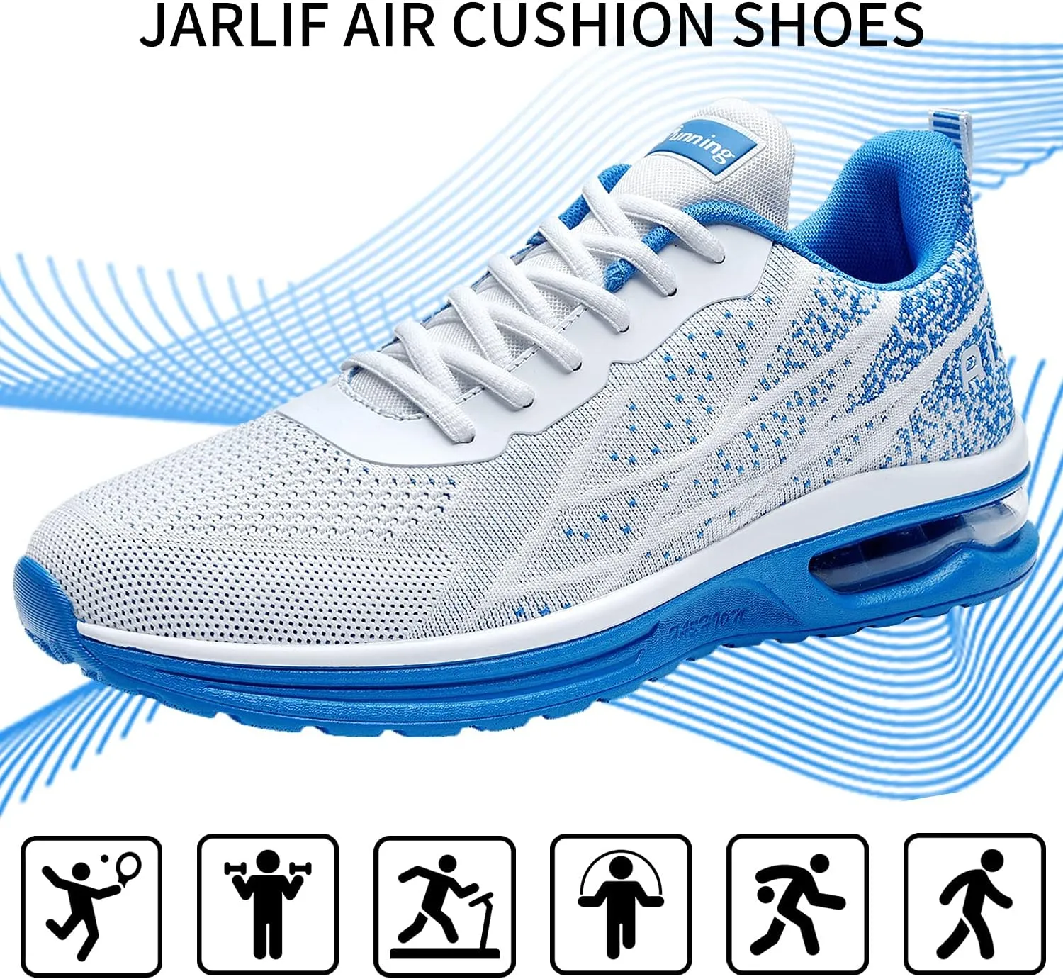 JARLIF Men's Lightweight Athletic Running Shoes Breathable Sport Air Fitness Gym Jogging Sneakers (Size 6.5-12.5)