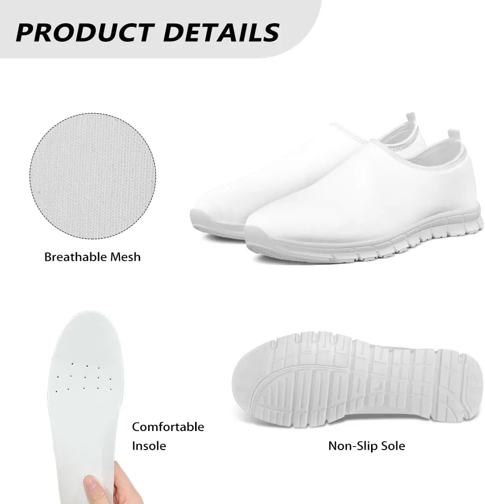 Jeiento Womens Casual Shoes Anti-Skid Comfy Play Fashion Sneaker Breathable Mesh Travel Jogging Shoes Adult Walking Flat Shoes