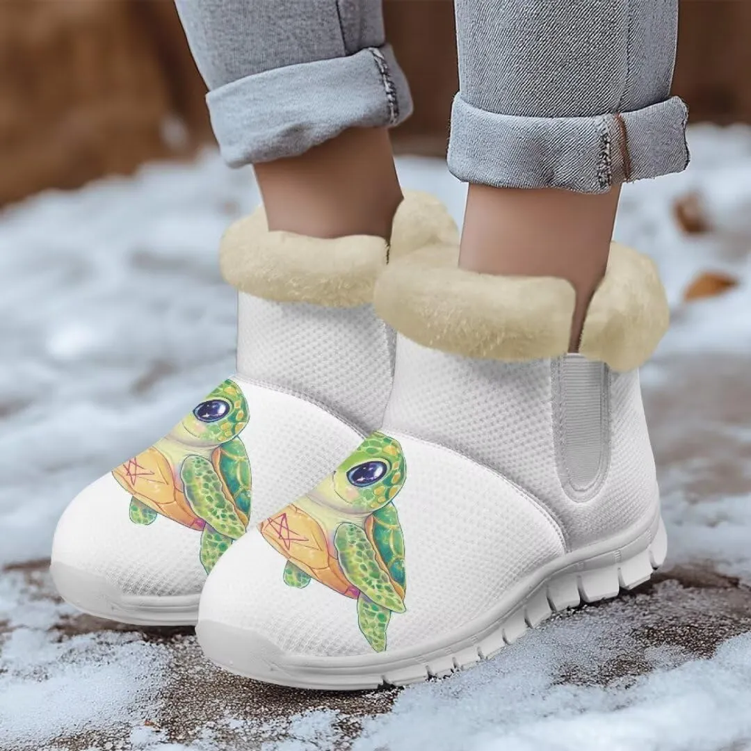 Jeiento Womens Winter Snow Boots Fuzzy Snowboots Warm and Cozy Booties Outdoor Low Heel Thickening Shoes with Insulated Flannel Lining