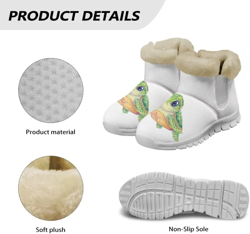 Jeiento Womens Winter Snow Boots Fuzzy Snowboots Warm and Cozy Booties Outdoor Low Heel Thickening Shoes with Insulated Flannel Lining