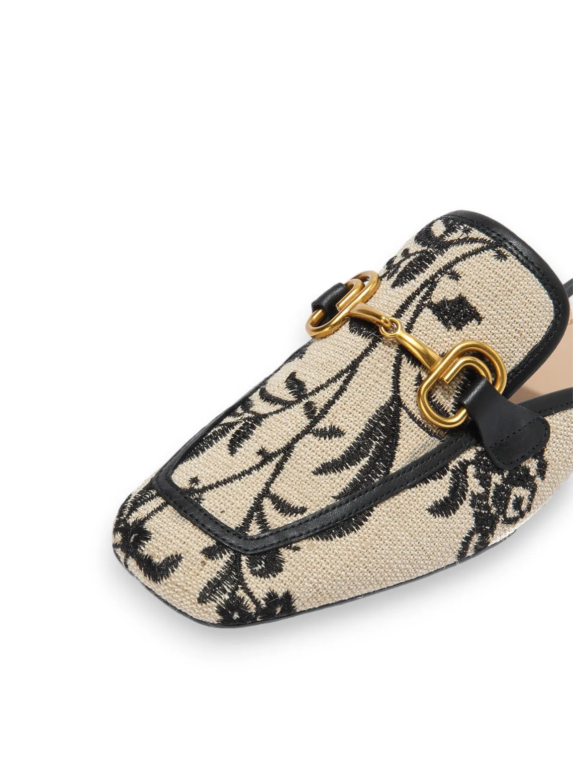 Jessica Botanical Embroidery Mules