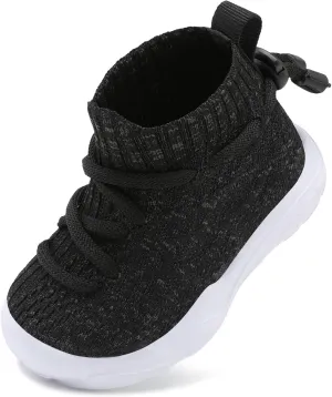 JIASUQI Toddler Shoes High Top Sneakers for Boys Girls Barefoot Wide Walking Tennis Shoes