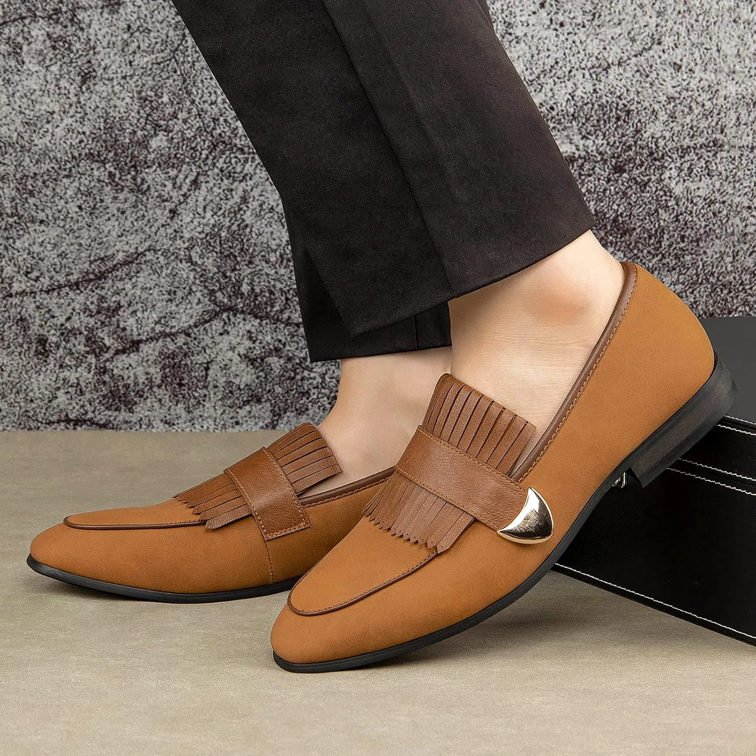 JITAI Mens Loafers Shoes Slip On Driving Shoes Casual Dress Loafer Business Fashion Shoes