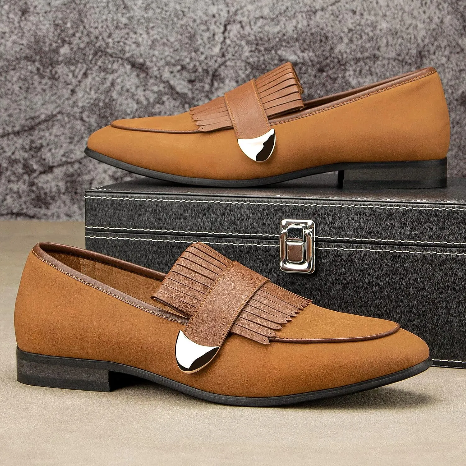 JITAI Mens Loafers Shoes Slip On Driving Shoes Casual Dress Loafer Business Fashion Shoes