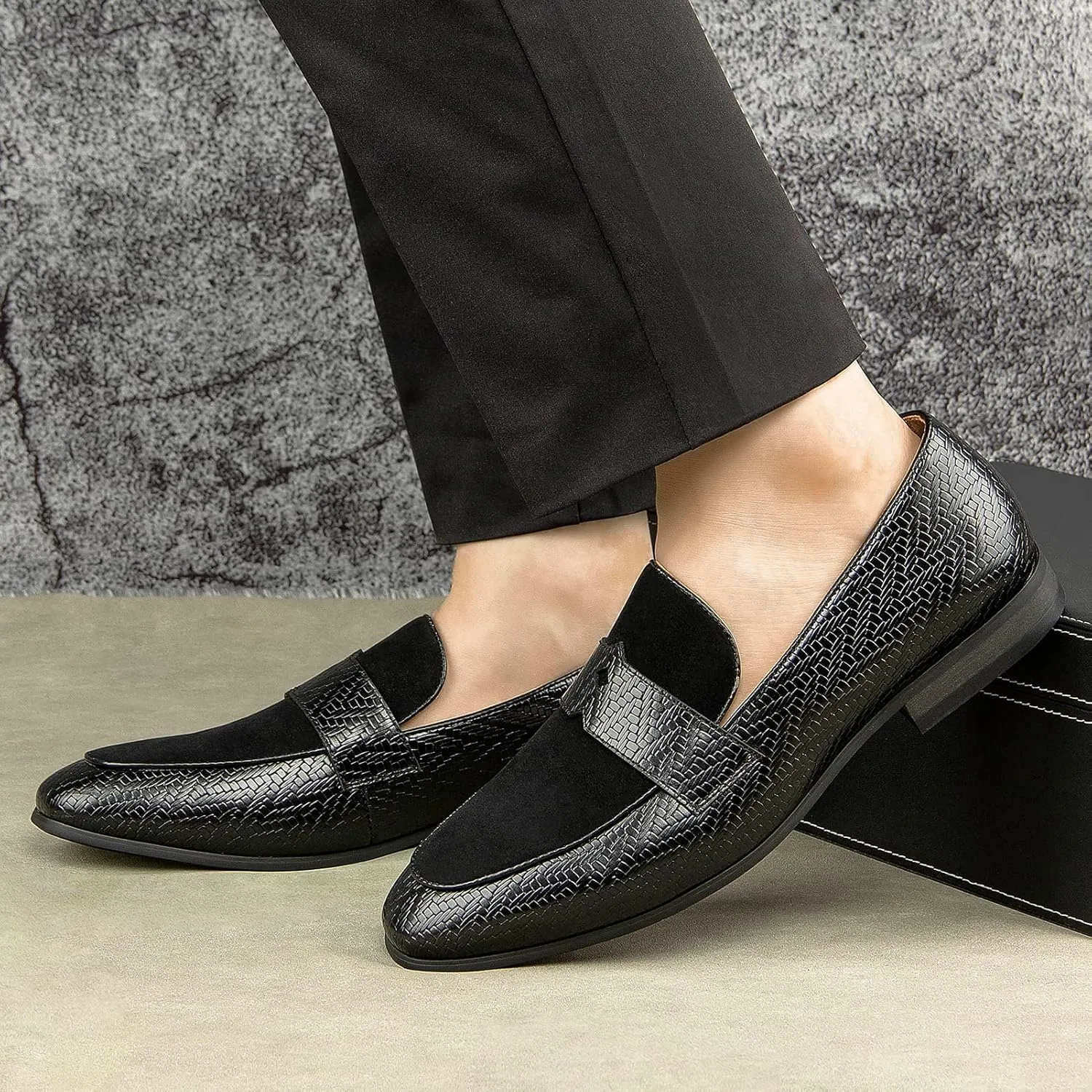 JITAI Mens Loafers Shoes Slip On Driving Shoes Casual Dress Loafer Business Fashion Shoes