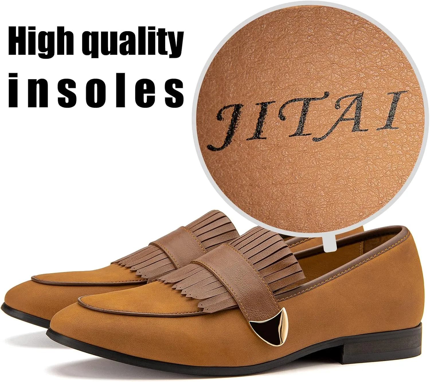JITAI Mens Loafers Shoes Slip On Driving Shoes Casual Dress Loafer Business Fashion Shoes