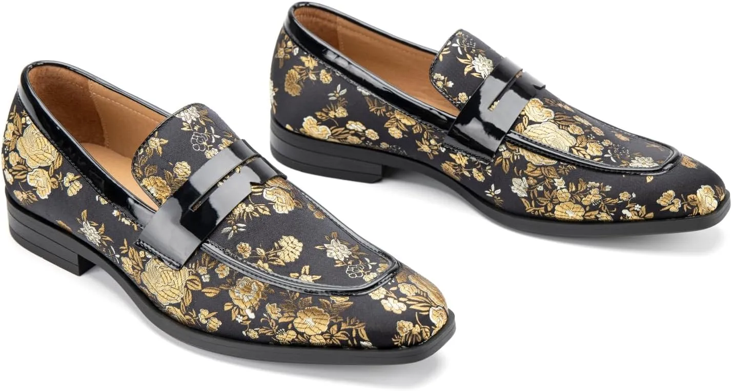 JITAI Mens Velvet Loafers Dress Shoes Loafers for Men Tuxedo Suit Shoes
